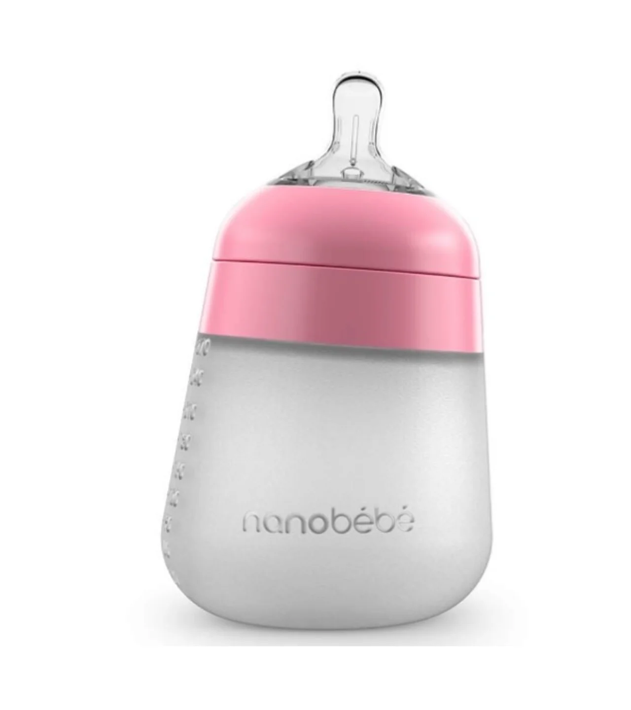 Biberon para bebe niña rosado Flexy Silicone Nanobebe Panama