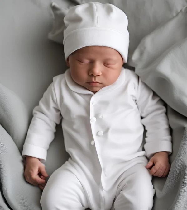 Pijama Blanca Unisex Recien Nacido - Tienda de bebes Panama